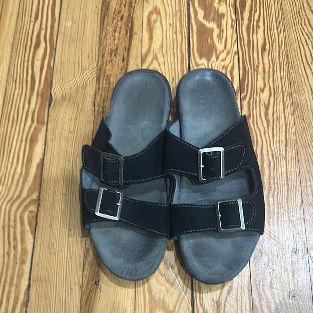 Black Double-Strap Women's Sandals